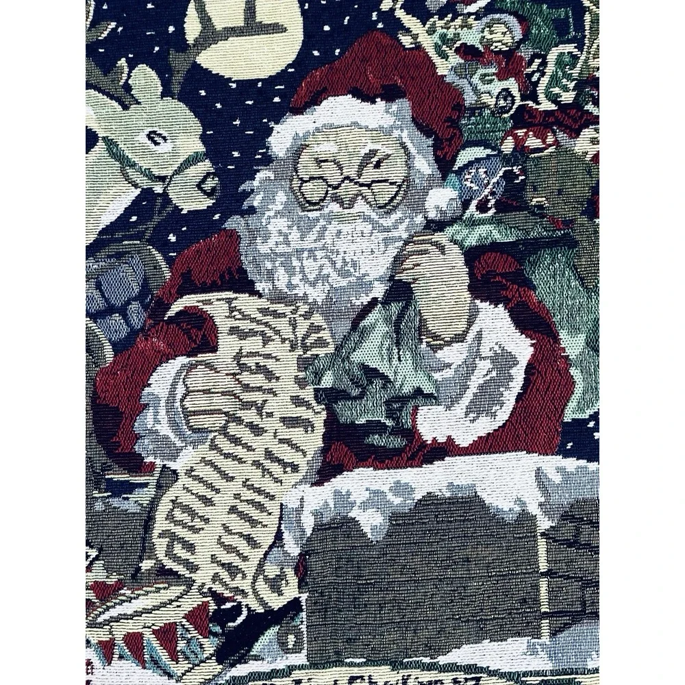 Vintage Tapestry Christmas Pillow Cover Santa Claus 